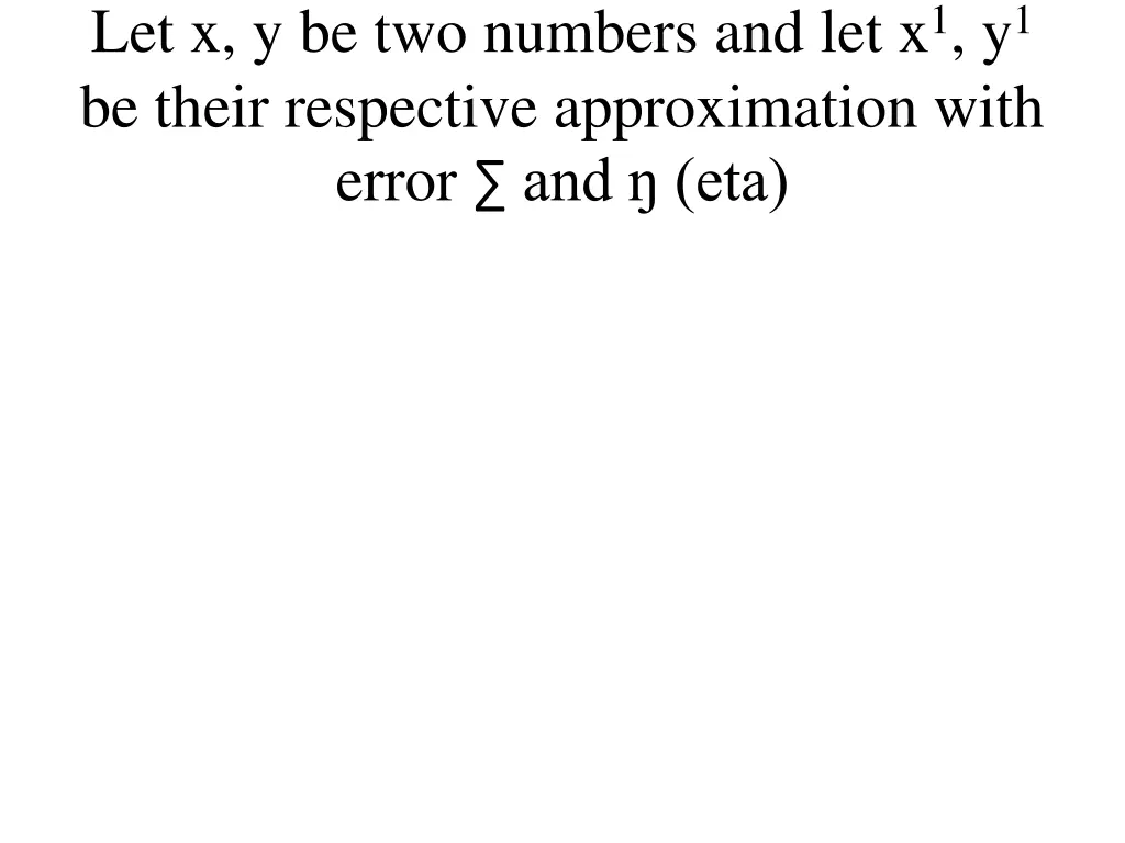 let x y be two numbers and let x 1 y 1 be their