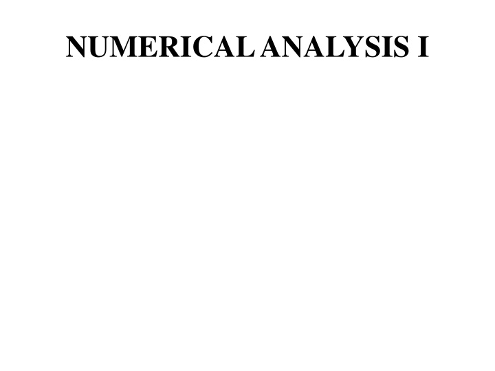 numerical analysis i
