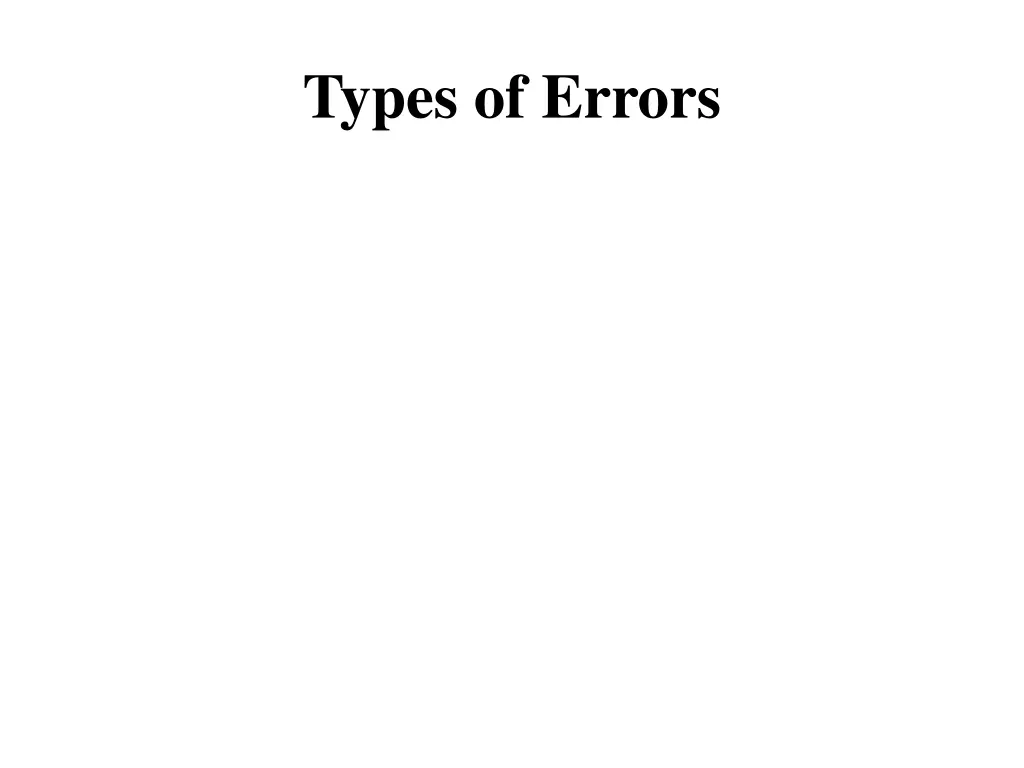 types of errors
