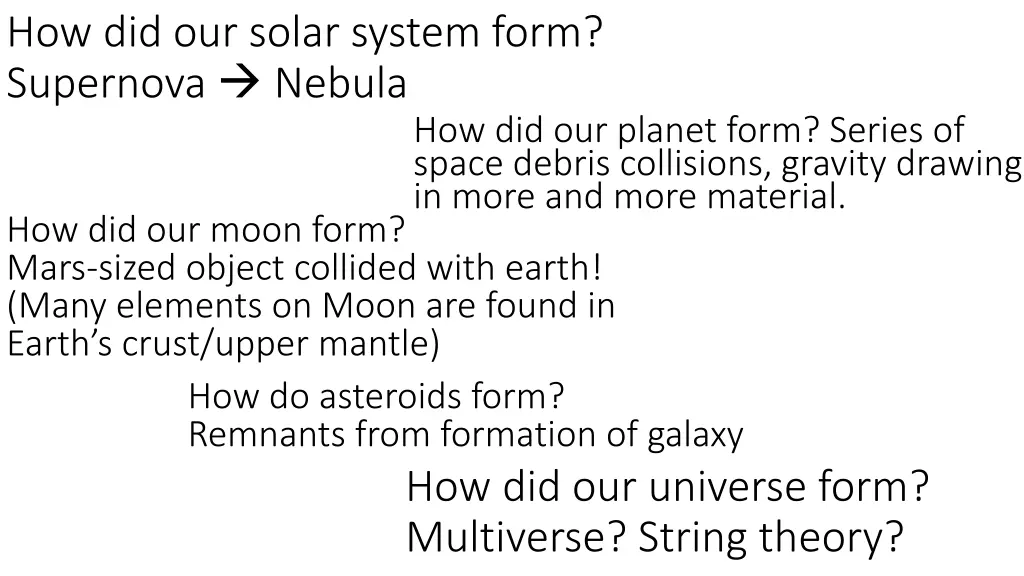 how did our solar system form supernova nebula