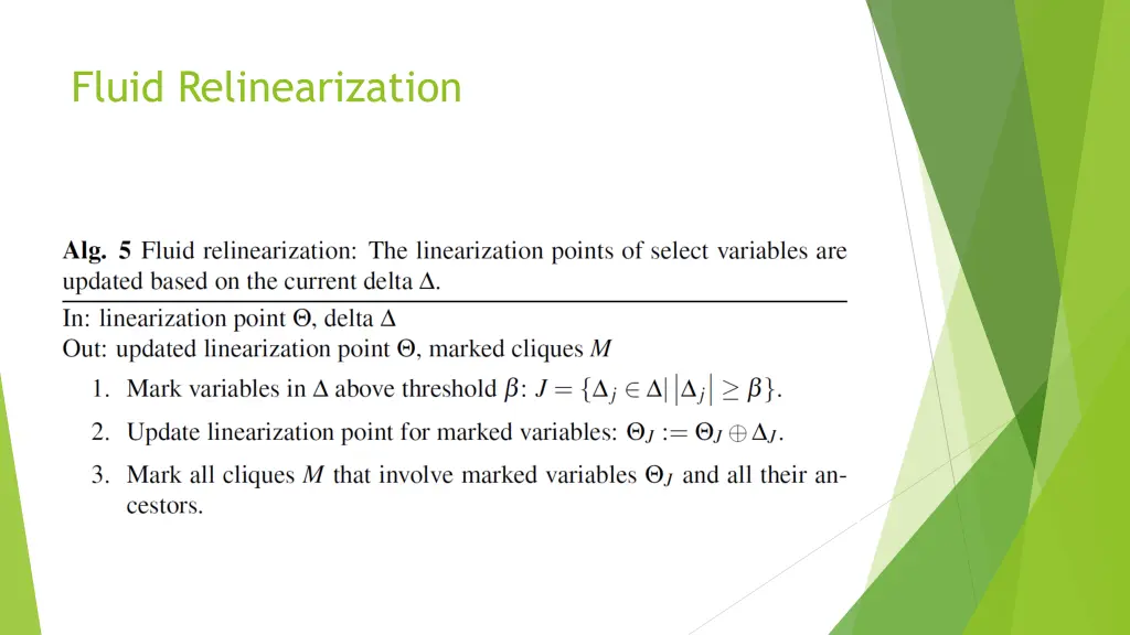 fluid relinearization