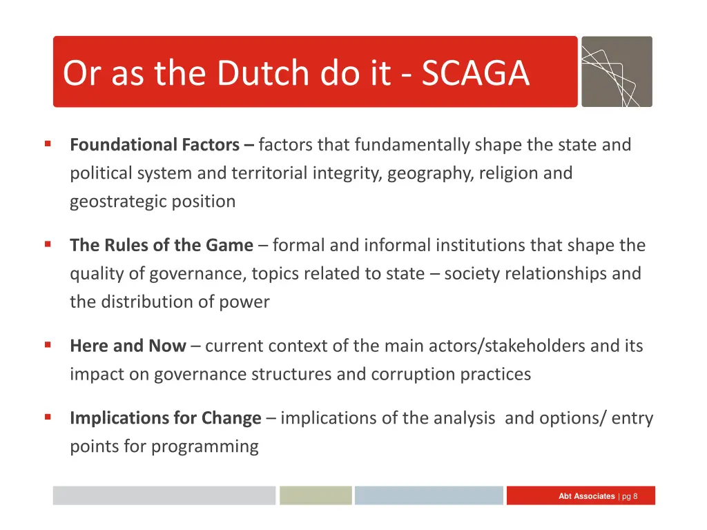 or as the dutch do it scaga
