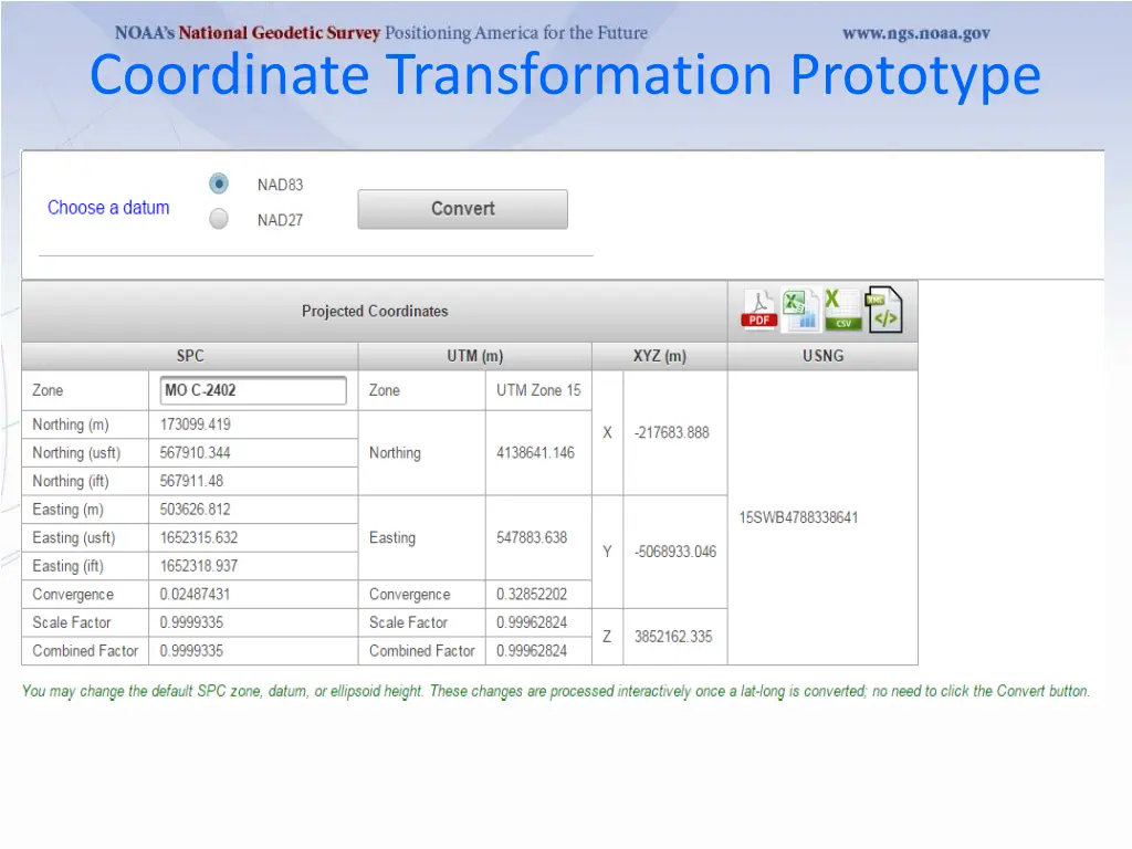 coordinate transformation prototype 1