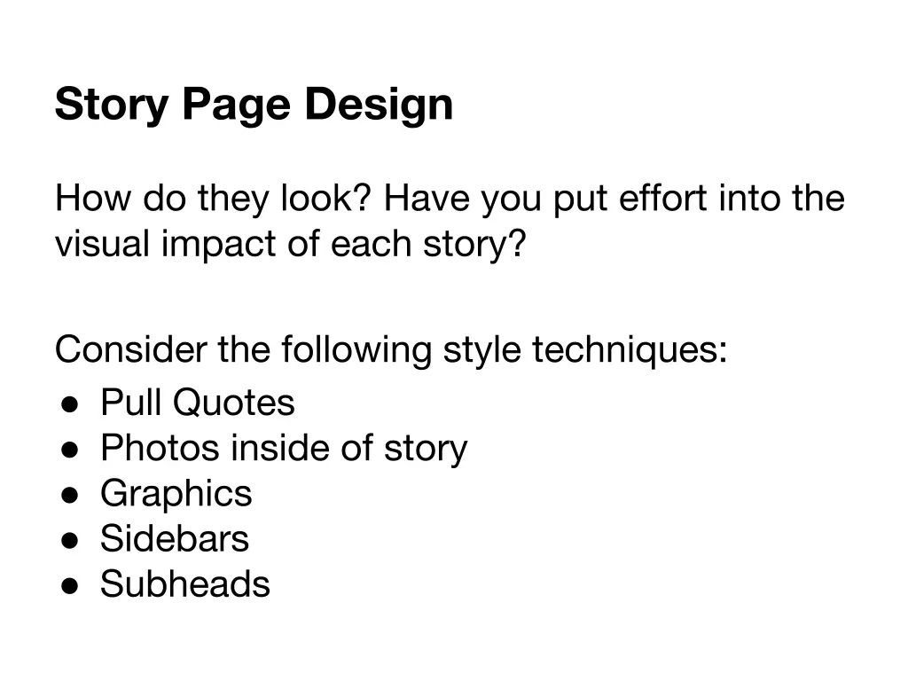 story page design