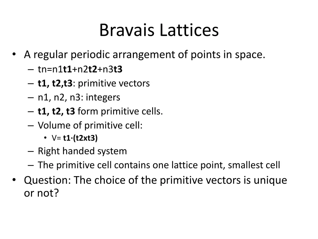 bravais lattices