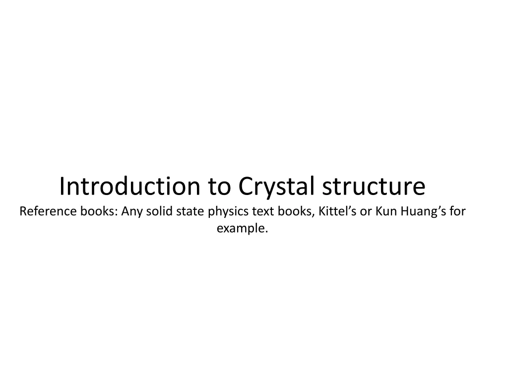 introduction to crystal structure reference books