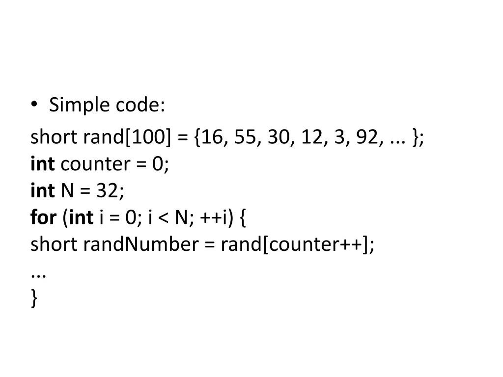 simple code short rand