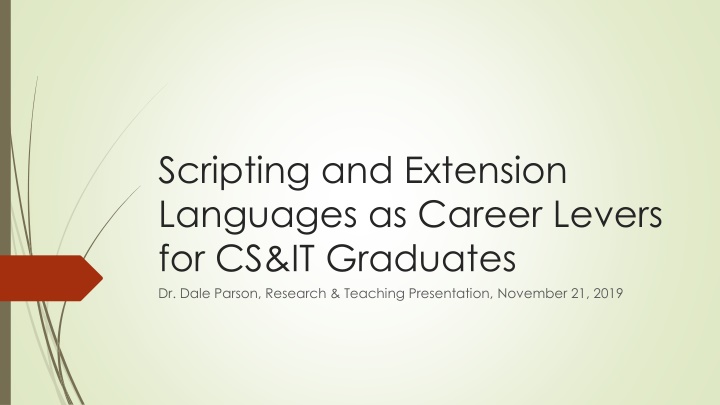 scripting and extension languages as career