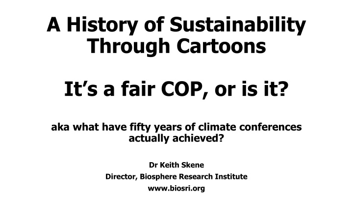 a history of sustainability through cartoons
