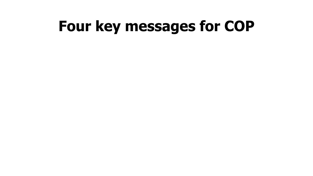 four key messages for cop
