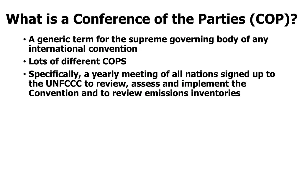 what is a conference of the parties cop