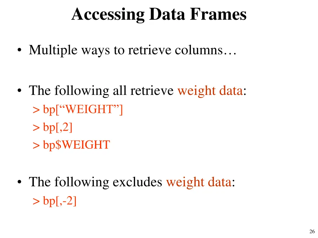 accessing data frames
