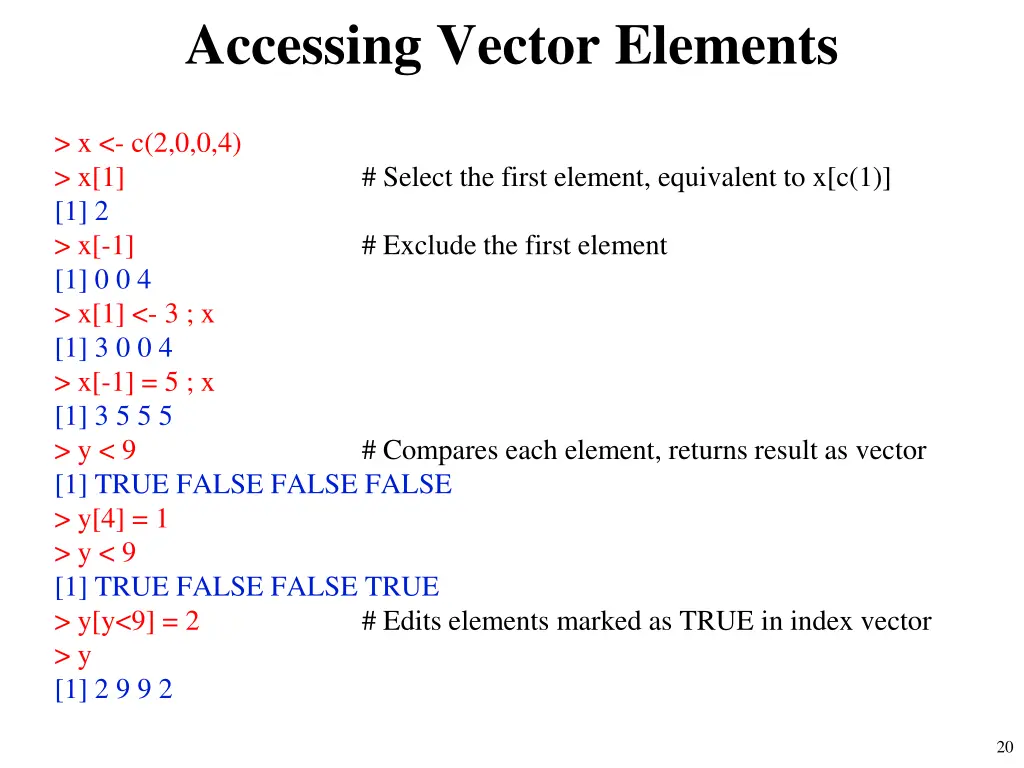 accessing vector elements 1