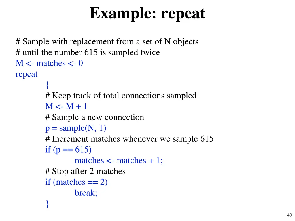 example repeat