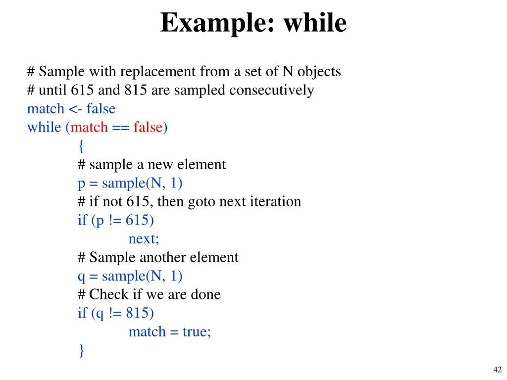 example while