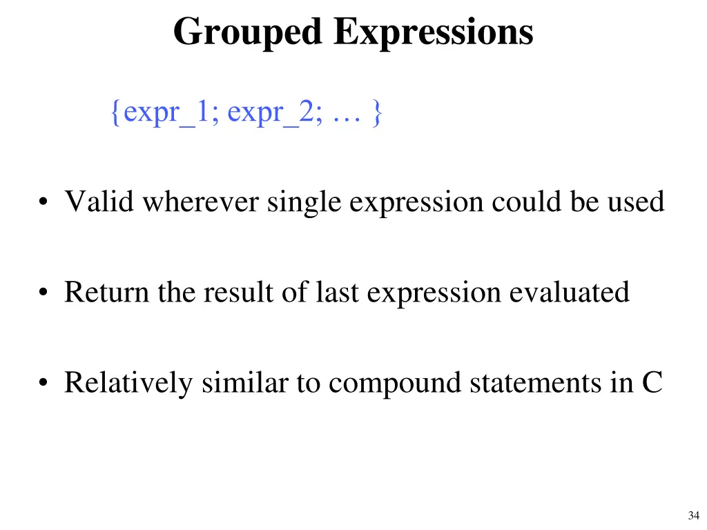 grouped expressions