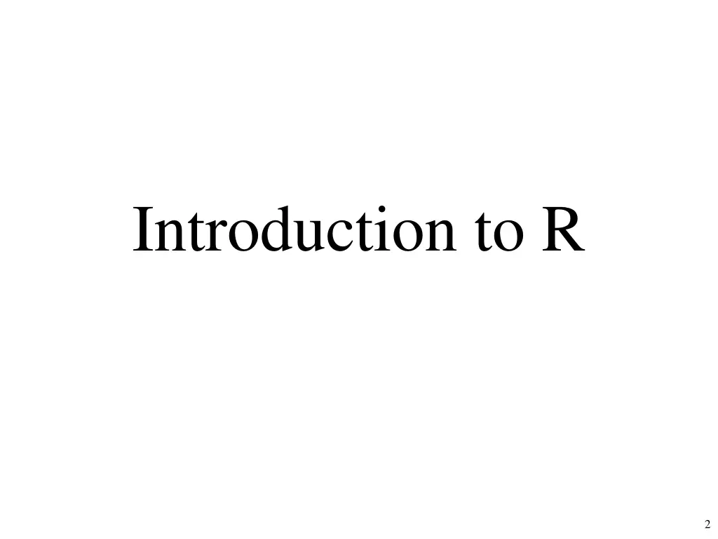 introduction to r