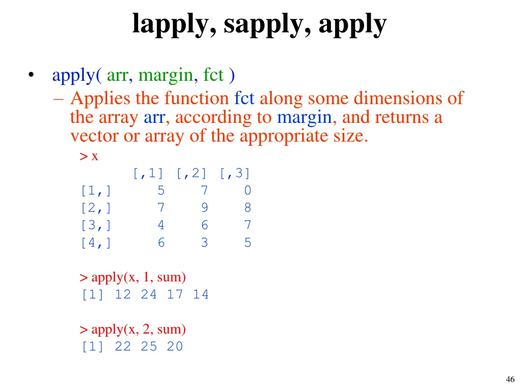 lapply sapply apply 2