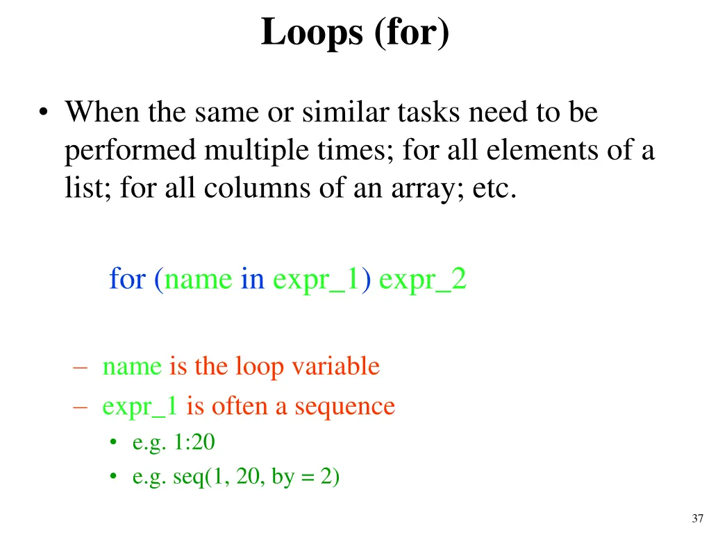 loops for