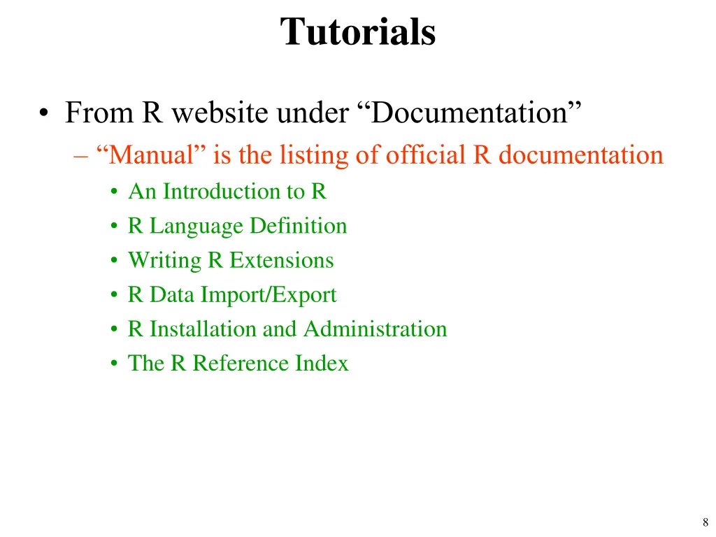 tutorials