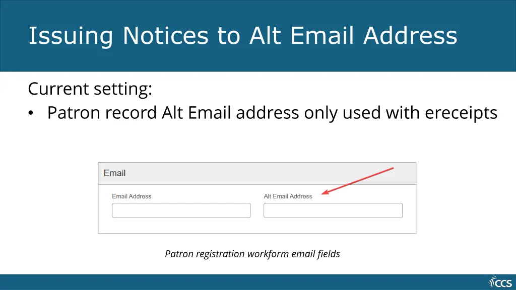issuing notices to alt email address 1