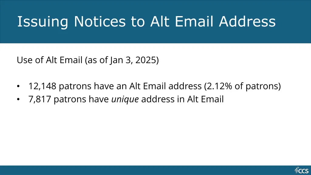 issuing notices to alt email address 2