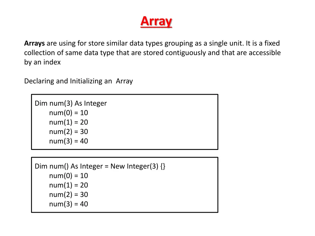 array