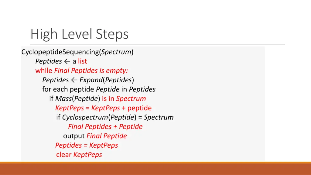 high level steps