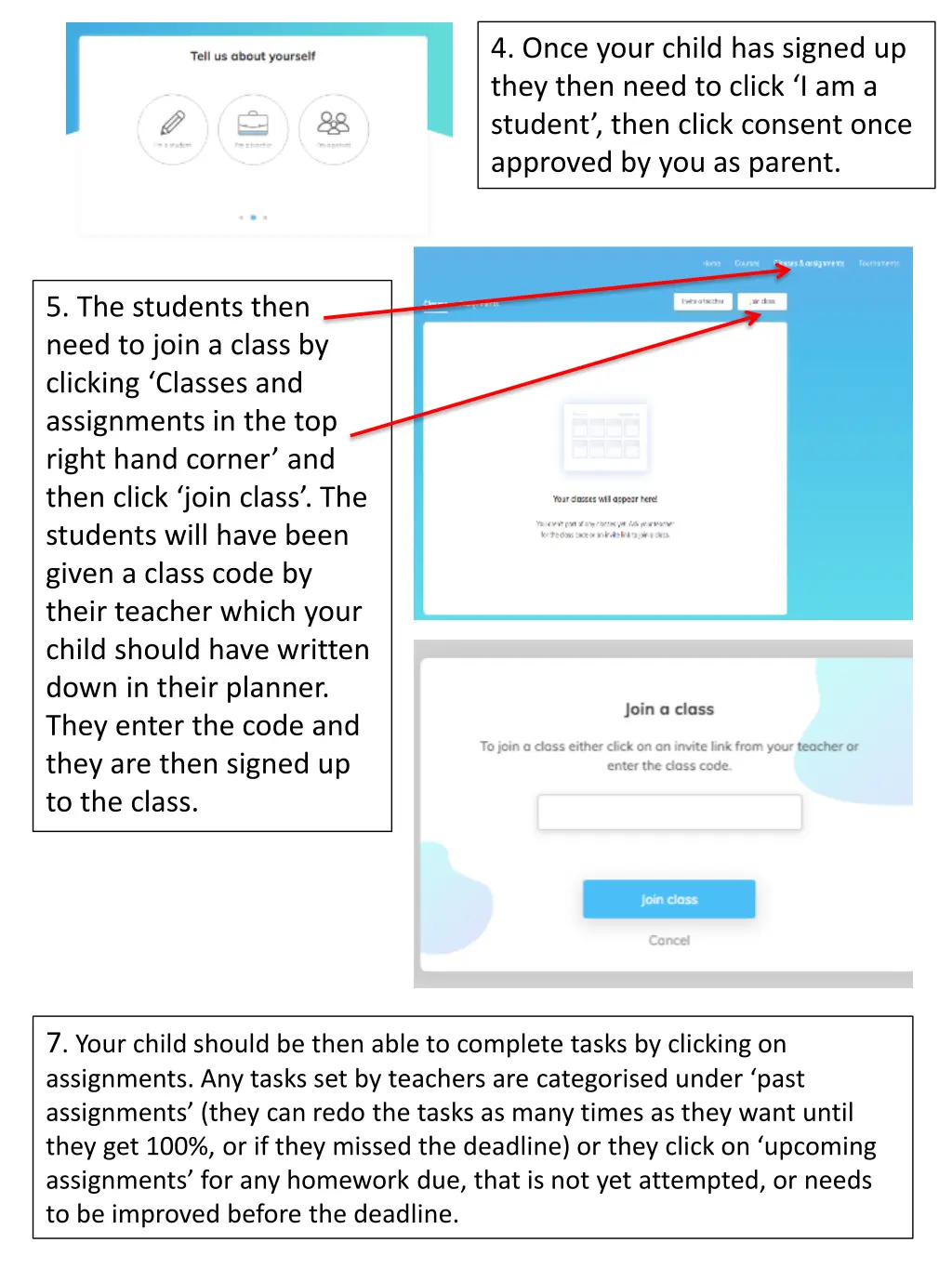 4 once your child has signed up they then need