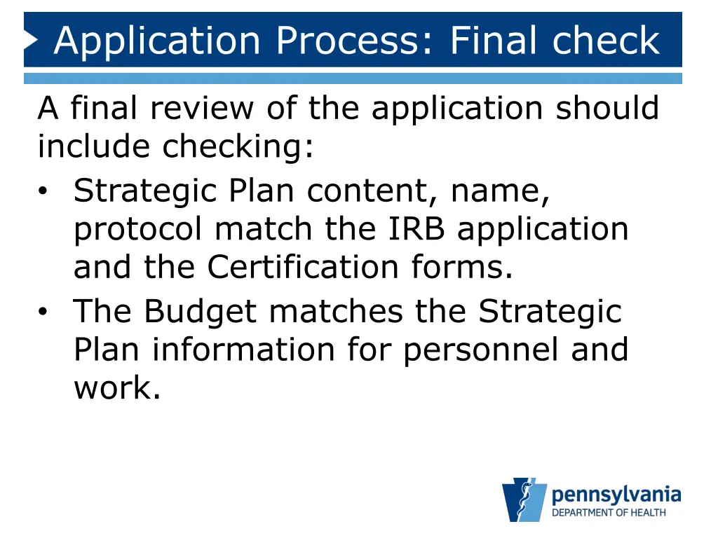 application process final check