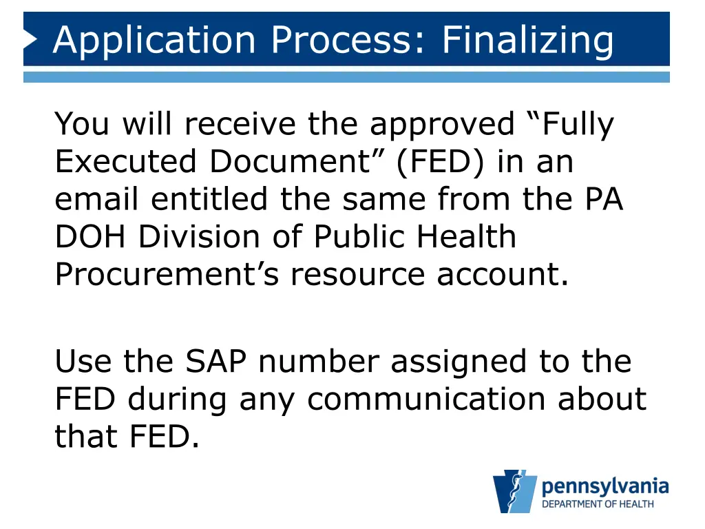 application process finalizing