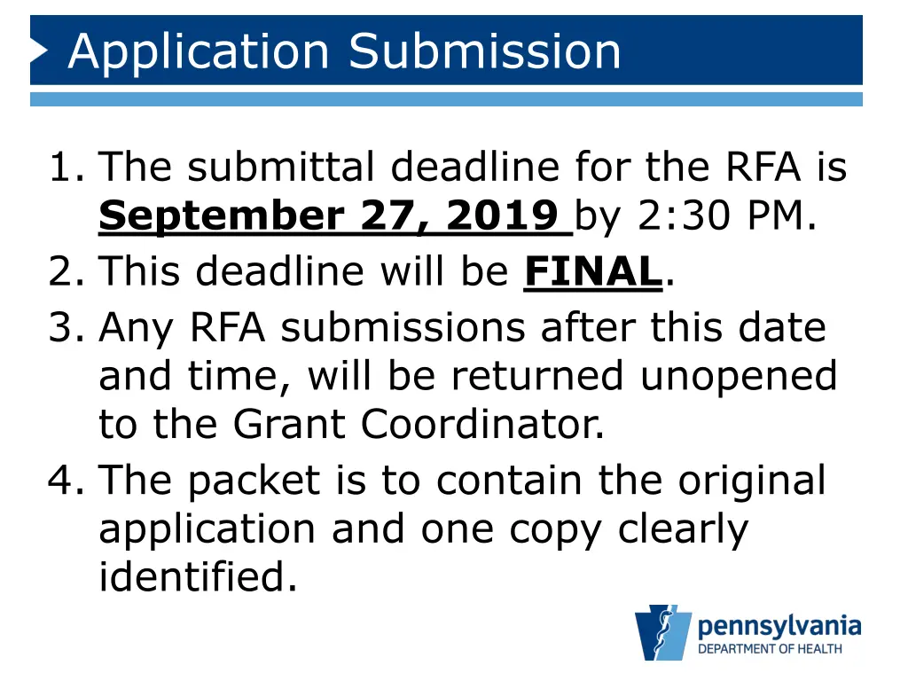 application submission