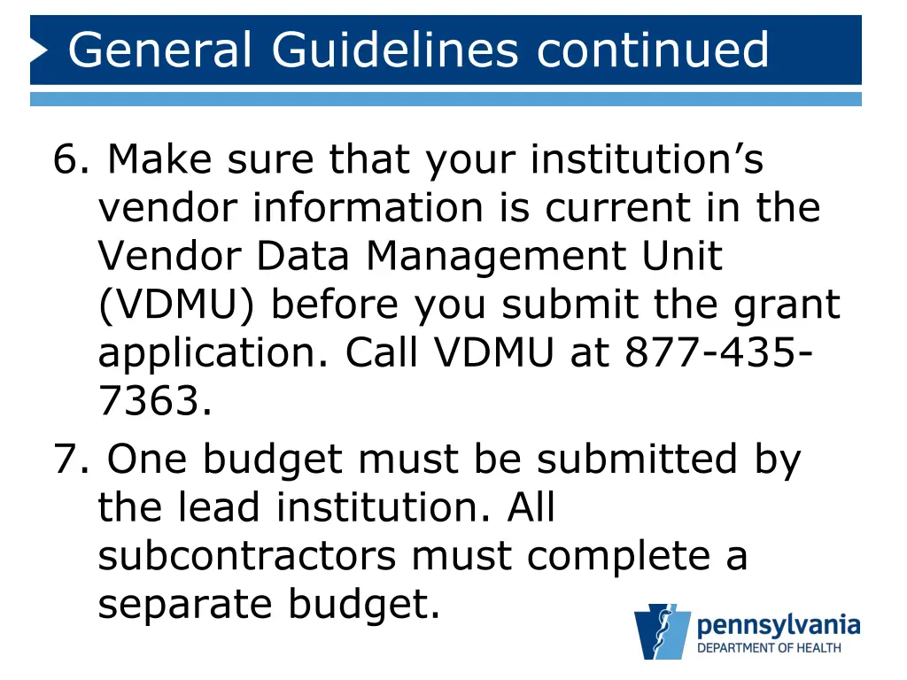 general guidelines continued 2