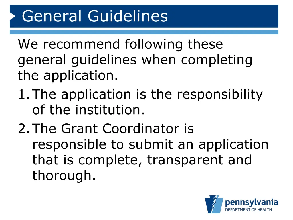 general guidelines