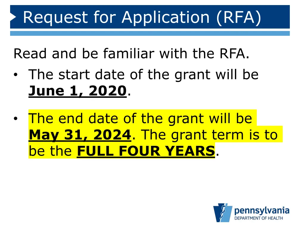 request for application rfa