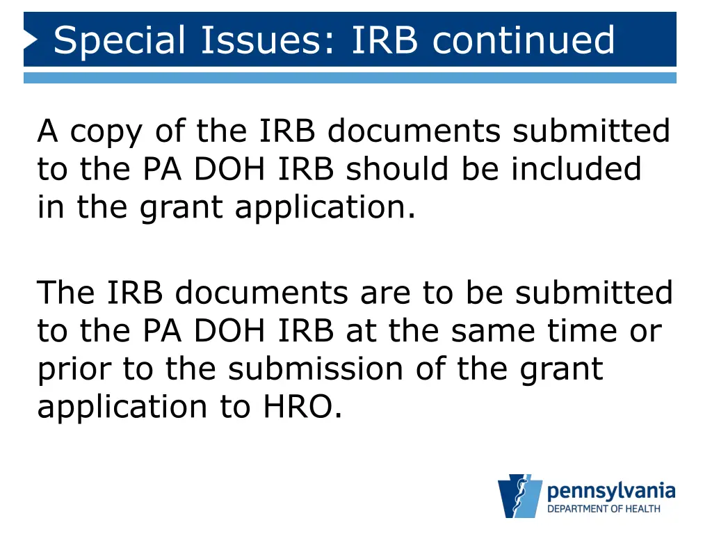 special issues irb continued
