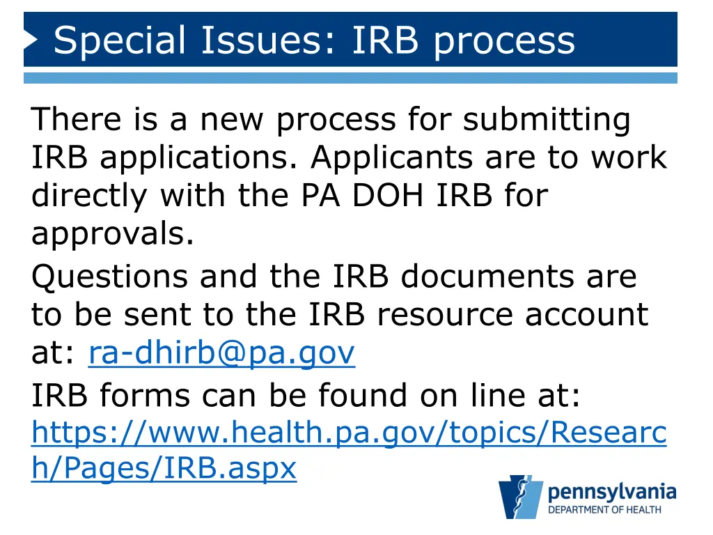 special issues irb process