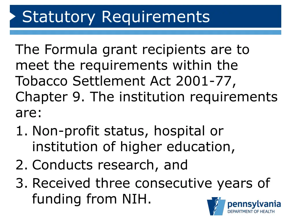 statutory requirements