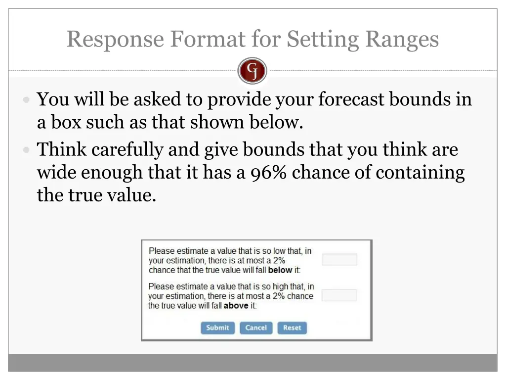 response format for setting ranges