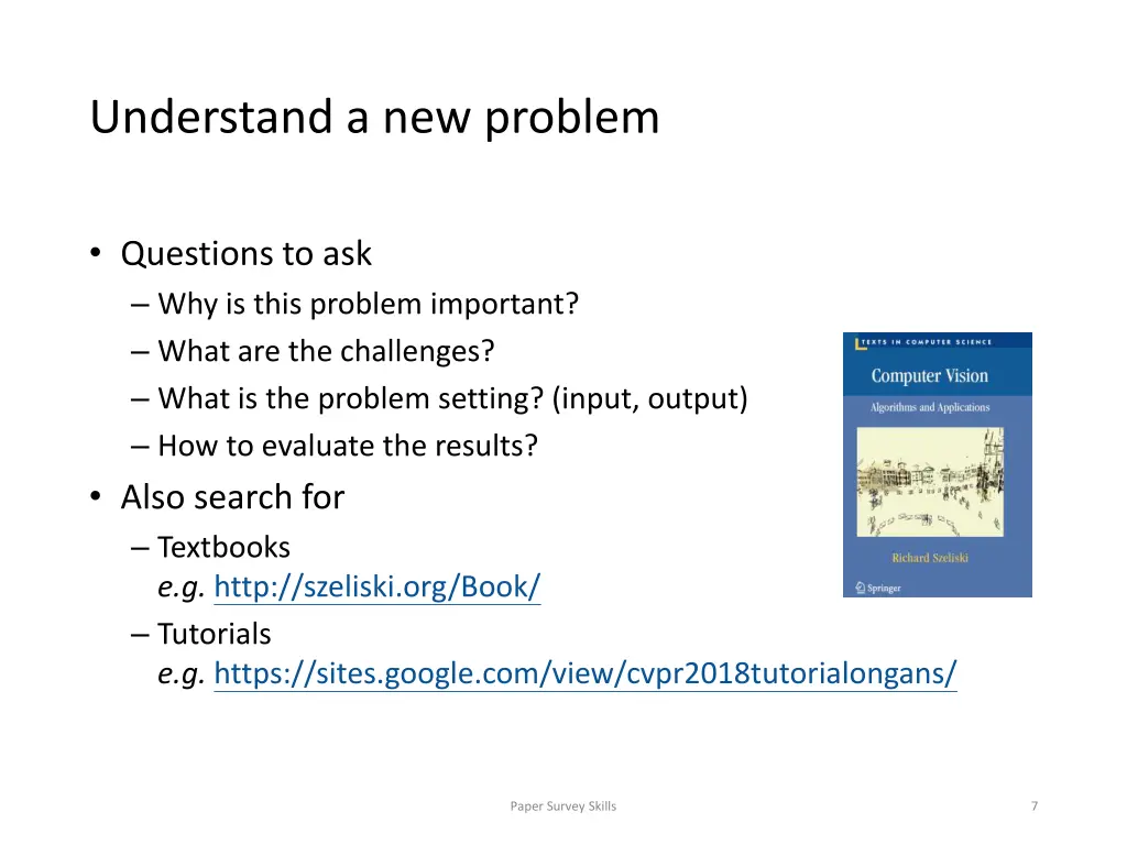 understand a new problem