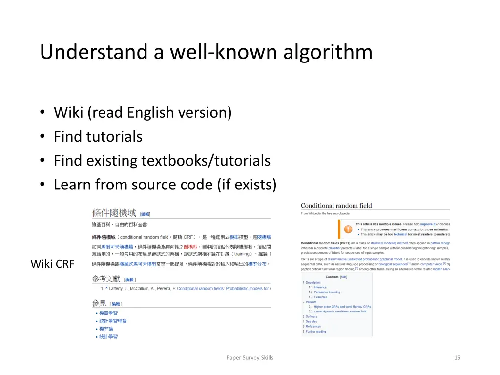 understand a well known algorithm