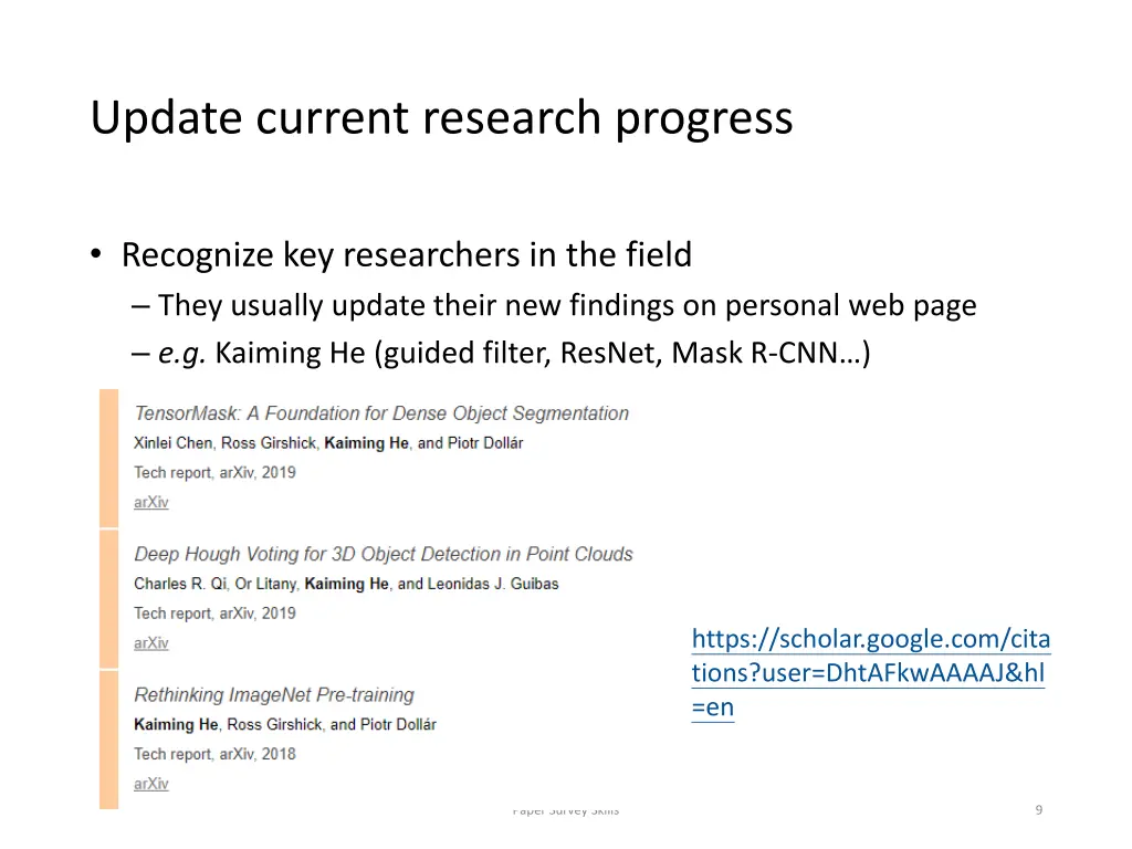 update current research progress 1