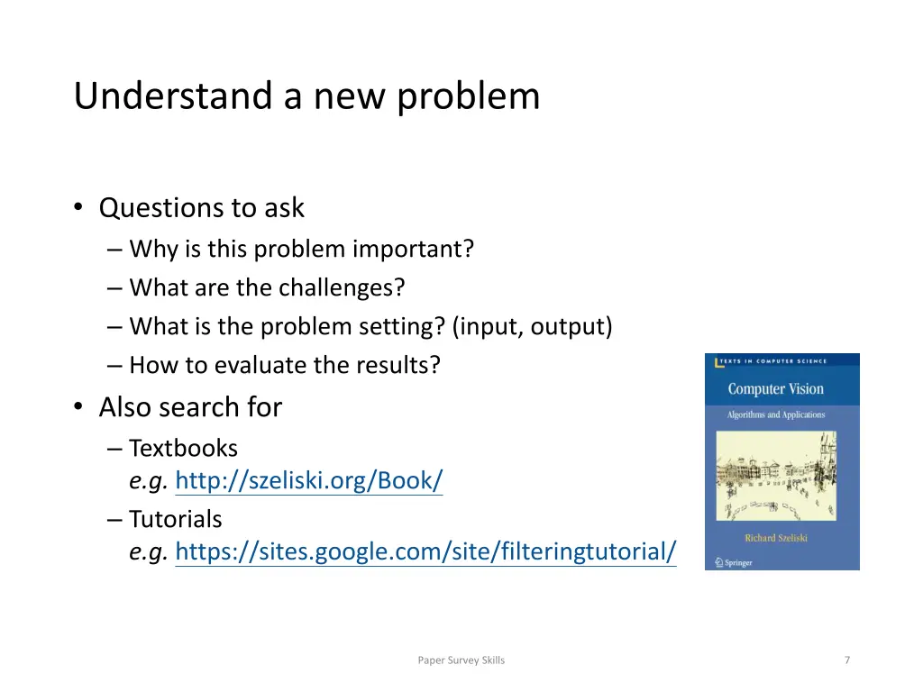 understand a new problem
