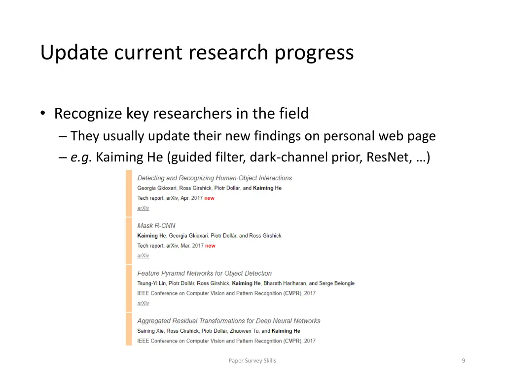 update current research progress 1