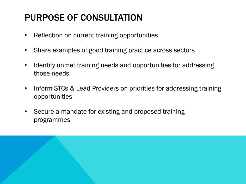 purpose of consultation