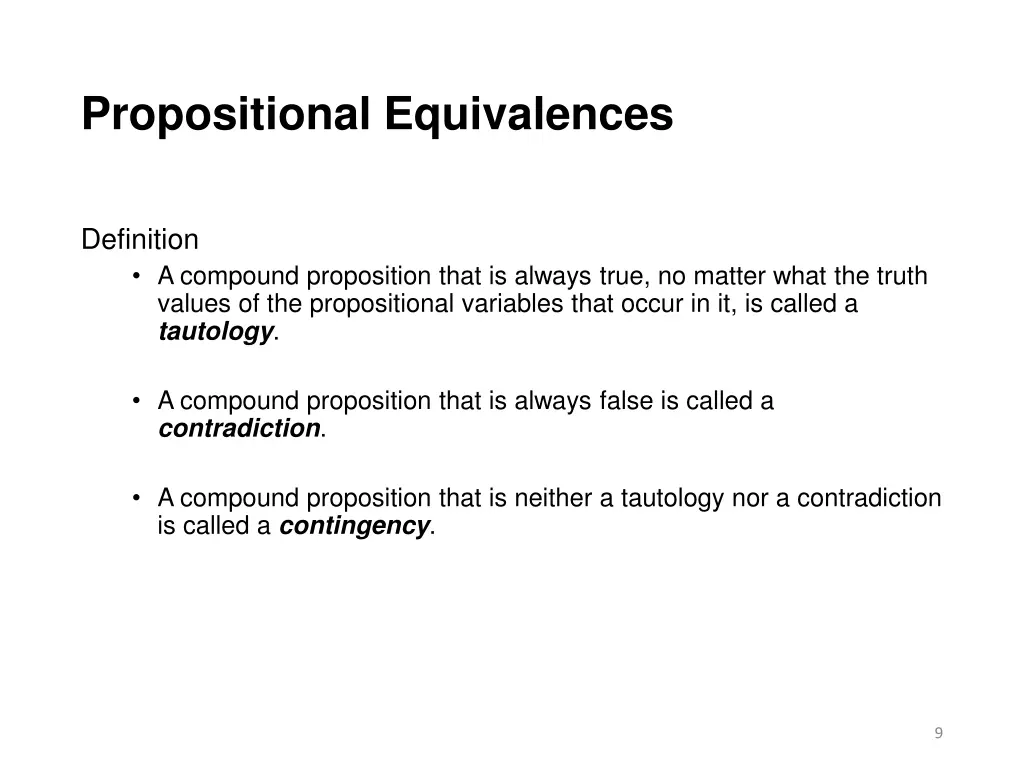 propositional equivalences
