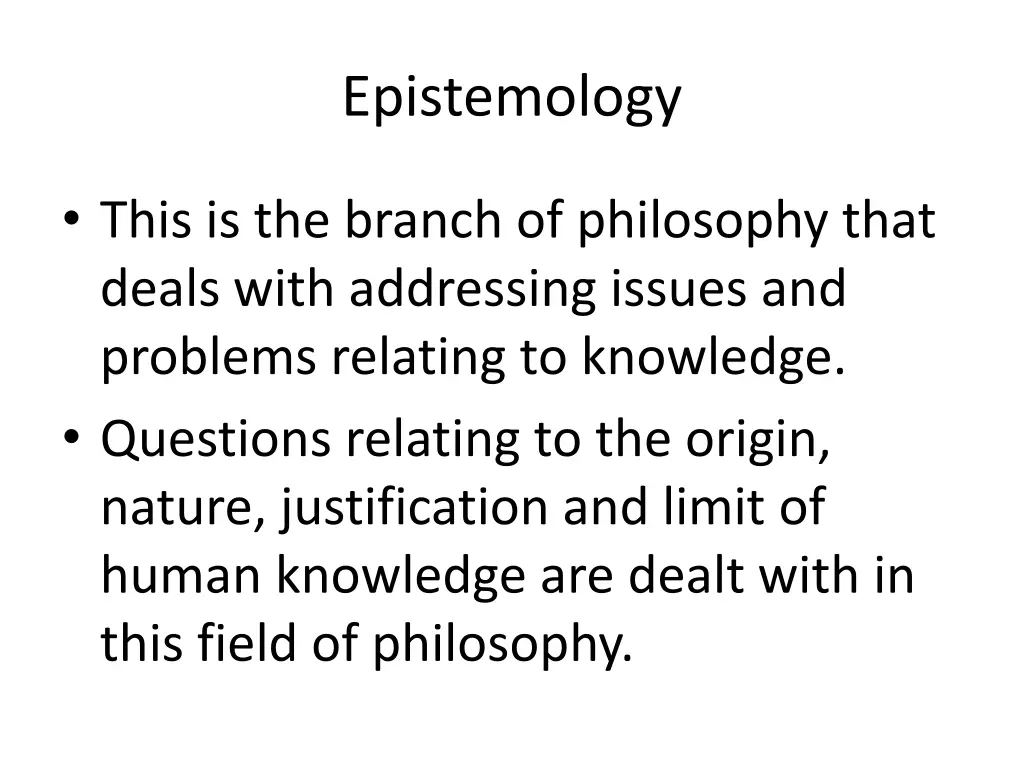 epistemology