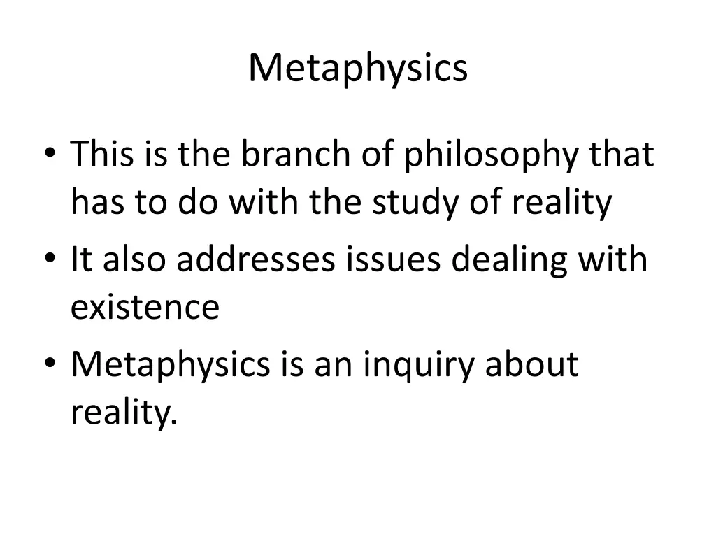 metaphysics