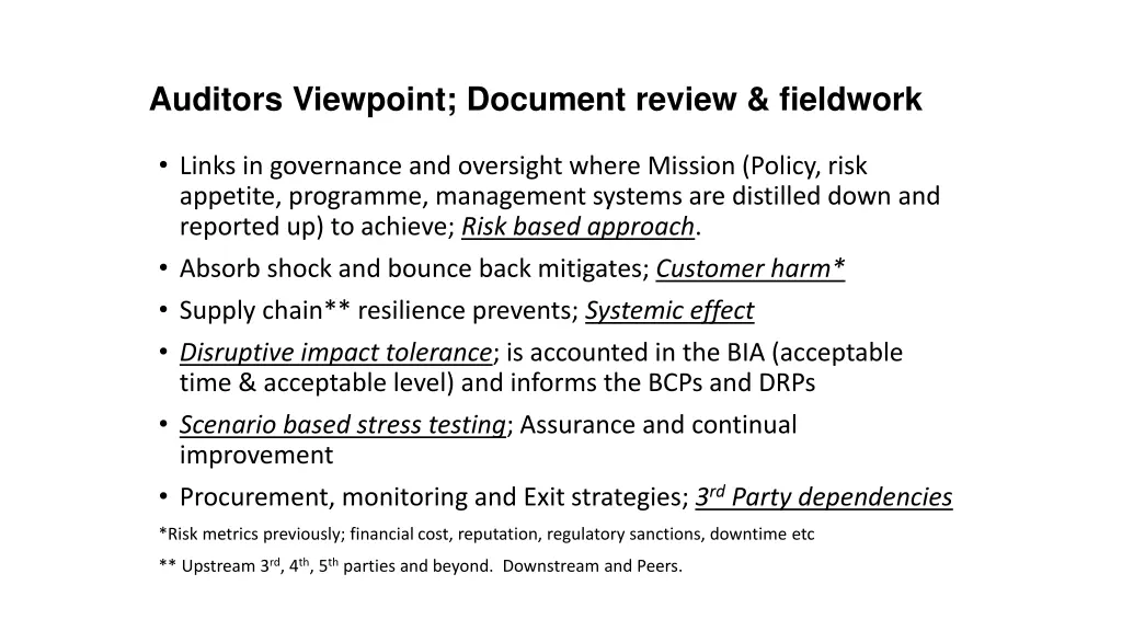 auditors viewpoint document review fieldwork