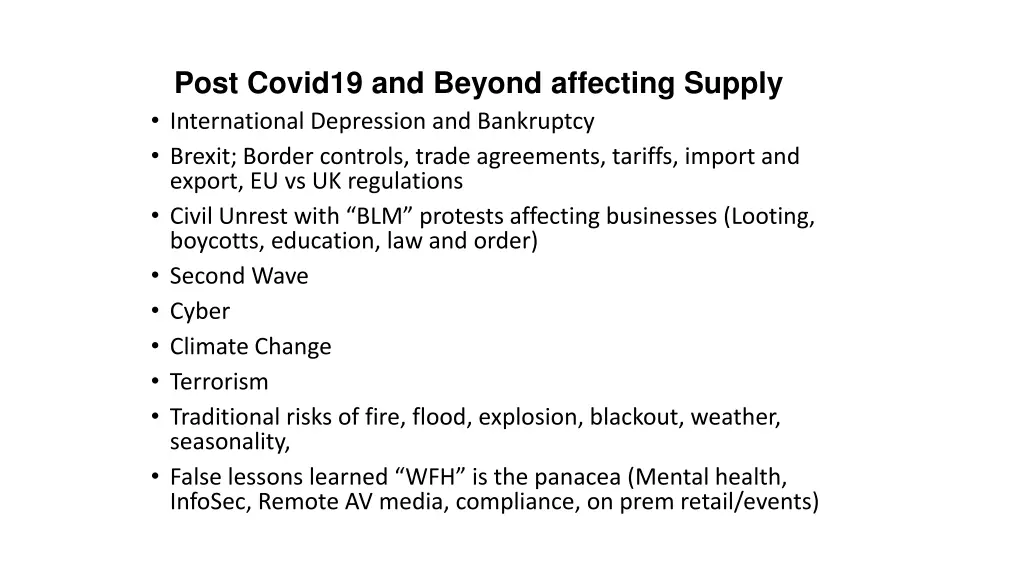 post covid19 and beyond affecting supply